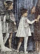 Andrea Mantegna Freskenzyklus in der Camera degli Sposi im Palazzo Ducale in Mantua, Szene: Zusammentreffen von Herzog Ludovico Gonzaga mit Kardinal Francesco Gonzaga Sweden oil painting artist